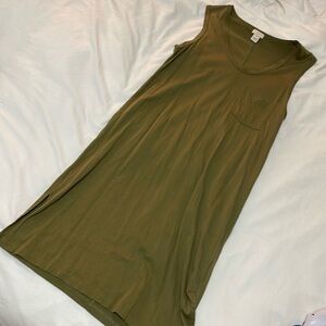 J Crew XS olive green tank dress cotton